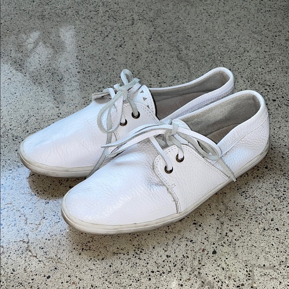 Mere White Leather Women's Flats